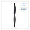 Heavyweight Wrapped Polypropylene Cutlery, Knife, Plastic, Black, 1,000/Carton