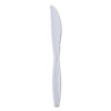 Heavyweight Wrapped Polypropylene Cutlery, Knife, Plastic, White, 1,000/Carton