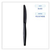 Heavyweight Wrapped Polystyrene Cutlery, Knife, Plastic, Black, 1,000/Carton