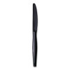 Heavyweight Wrapped Polystyrene Cutlery, Knife, Plastic, Black, 1,000/Carton