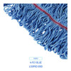 Cotton Mop Heads, Cotton/Synthetic, Large, Looped End, Wideband, Blue, 12/Carton