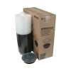 Newspring Versatainer Microwavable Containers, 24 Oz, 7" Diameter, Black/Clear, Plastic, 150/Carton
