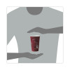Paper Hot Drink Cups In Bistro Design, 16 Oz, Maroon, 300/Carton