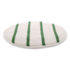Low Profile Scrub-Strip Carpet Bonnet, 19" Diameter, White/Green, 5/Carton