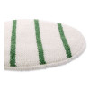 Low Profile Scrub-Strip Carpet Bonnet, 19" Diameter, White/Green, 5/Carton