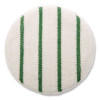 Low Profile Scrub-Strip Carpet Bonnet, 19" Diameter, White/Green, 5/Carton