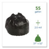 Insect-Repellent Trash Bags, 55 Gal, 2 Mil, 37" X 52", Black, 65/Box