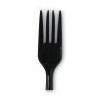 Individually Wrapped Heavyweight Forks, 6.88", Plastic, Black, 1,000/Carton