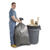 Can Liners, 60 Gal, 1.55 Mil, 39" x 56", Gray, 5 Bags/Roll, 5 Rolls/Carton
