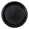 Hi-Impact Plastic Dinnerware, Plate, 10" Dia, Black, 125/Sleeve, 4 Sleeves/Carton