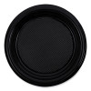 Hi-Impact Plastic Dinnerware, Plate, 6" Dia, Black, 1,000/Carton
