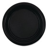 Hi-Impact Plastic Dinnerware, Plate, 6" Dia, Black, 1,000/Carton