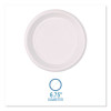 Hi-Impact Plastic Dinnerware, Plate, 6" Dia, White, 1,000/Carton