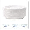 Hi-Impact Plastic Dinnerware, Plate, 6" Dia, White, 1,000/Carton