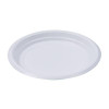 Hi-Impact Plastic Dinnerware, Plate, 9" Dia, White, 500/Carton