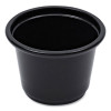 Souffle/Portion Cups, 1 Oz, Plastic, Black, 125/Sleeve, 20 Sleeves/Carton