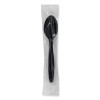 Individually Wrapped Heavyweight Spoons, Plastic, Black, 1,000/Carton