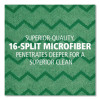 Reusable Cleaning Cloths, Microfiber, 16 X 16, Green, 12/Carton