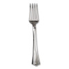 Reflections Heavyweight Plastic Utensils, Fork, Silver, 40/Pack, 8 Packs/Carton
