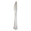 Reflections Heavyweight Plastic Utensils, Knife, Silver, 40/Pack