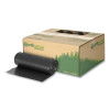 Linear Low Density Recycled Can Liners, 60 Gal, 1.25 Mil, 38" x 58", Black, 10 Bags/Roll, 10 Rolls/Carton