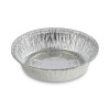 Round Aluminum To-Go Containers, 250 Gauge, 24 Oz, 7" Diameter x 1.47" h, Silver, 500/Carton