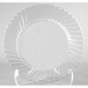 Classicware Plates, Plastic, 10.25" Dia, Clear, 12/Bag, 12 Bags/Carton
