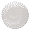 Classicware Plastic Plates, 9" Dia, Clear, 12/Pack