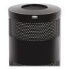 Classics Perforated Open Top Receptacle, 25 Gal, Steel, Black