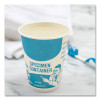 Paper Specimen Cups, 8 Oz, Blue/White, 50/Sleeve, 20 Sleeves/Carton