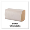 Single-Fold Paper Towels, 1-Ply, 9 x 9.25, Kraft, 334/Pack, 12 Packs/Carton