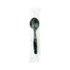 Individually Wrapped Heavyweight Soup Spoons, 5.75", Plastic, Black, 1,000/Carton