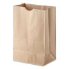 Grocery Paper Bags, 1/6 Bbl Size, 57# Basis Weight, 12" x 7" x 17", Kraft, 500/Bundle