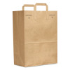 Grocery Paper Bags, 1/6 Bbl Size, 70# Basis Weight, Flat Handles, 11" x 7" x 16.25", Kraft, 300/Bundle