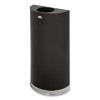 European And Metallic Series Open Top Half-Round Receptacle, 12 Gal, Steel, Black/Chrome