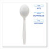 Heavyweight Polypropylene Cutlery, Soup Spoon, Plastic, White, 1,000/Carton