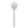 Heavyweight Polypropylene Cutlery, Soup Spoon, Plastic, White, 1,000/Carton