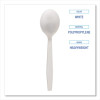 Heavyweight Polypropylene Cutlery, Soup Spoon, Plastic, White, 1,000/Carton
