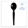 Heavyweight Polystyrene Cutlery, Soup Spoon, Plastic, Black, 1,000/Carton