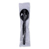 Heavyweight Polystyrene Cutlery, Soup Spoon, Plastic, Black, 1,000/Carton
