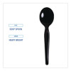 Heavyweight Polystyrene Cutlery, Soup Spoon, Plastic, Black, 1,000/Carton