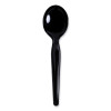 Heavyweight Polystyrene Cutlery, Soup Spoon, Plastic, Black, 1,000/Carton