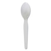 Heavyweight Polystyrene Cutlery, Spoon, Plastic, White, 1,000/Carton