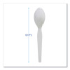 Heavyweight Polystyrene Cutlery, Spoon, Plastic, White, 1,000/Carton
