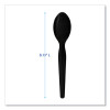 Heavyweight Polystyrene Cutlery, Spoon, Plastic, Black, 1,000/Carton
