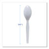 Mediumweight Polystyrene Cutlery, Spoon, Plastic, White, 100/Box