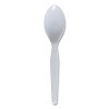 Mediumweight Polystyrene Cutlery, Spoon, Plastic, White, 100/Box