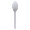 Mediumweight Polystyrene Cutlery, Spoon, Plastic, White, 100/Box