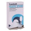 Mediumweight Polystyrene Cutlery, Spoon, Plastic, White, 100/Box