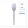 Mediumweight Polystyrene Cutlery, Spoon, Plastic, White, 100/Box, 10 Boxes/Carton